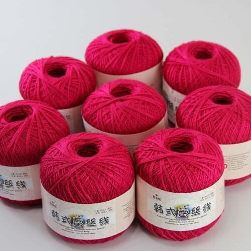Free Shipping 8Balls X50g New Soft Hand Knitting High Quality 100% Cotton Crocheted Yarn Rose Red 16115