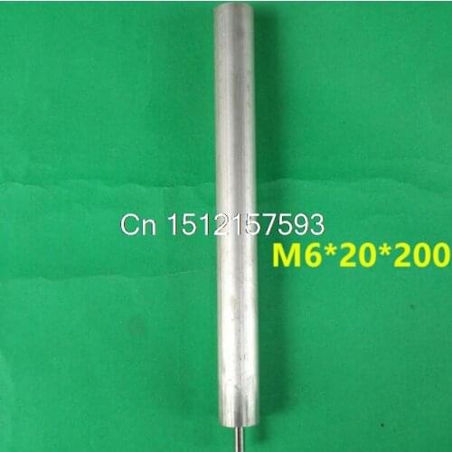 M6*20*200 20cm Shank Length M6 5.7mm Male Dia 20mm Shank Diameter Magnesium Anode Rod for Waterboiler