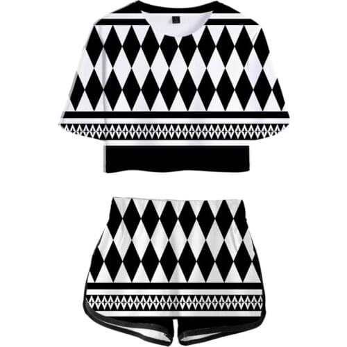 Anime Tokyo Revengers Cosplay Costumes 3D Printing Short Sleeve TShirt Sport Suits Sports Wear Tees Running Sets Womens Suit