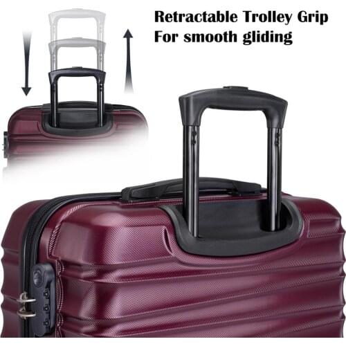 Lightweight Hardside 3 Piece ABS Luggage Set with Spinner Suitcase 20" 24" 28"Case/traveling case/rolling suitcase180821203