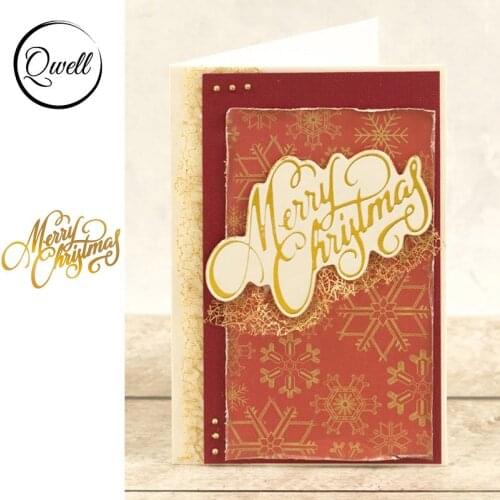 QWELL Word Merry Christmas Metal Hot Foil Plate for Scrapbooking and Cards Making Paper Craft New 2019 die