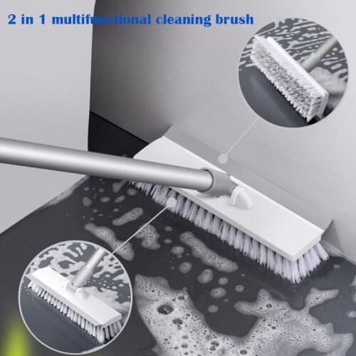 Multi-function Bathroom Wiper Floor Decontamination Scraping Dual-Purpose Long-Handle Mop Floor Brush Cleaning Brushs Scrubber