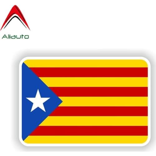 Aliauto Fashion Car Sticker Catalonia Flag Decor Vinyl Decal Cover Scratches for Peugeot 208 Kia Sportage 3 Wrangler,9cm*14cm