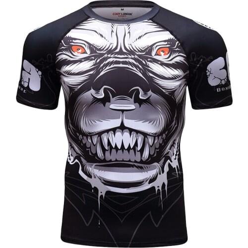Newest Mens Training Wears 2021 Summer New Men 3d Cartoons Printed Running Gym Short Sleeve Tights Breathable Jerseys