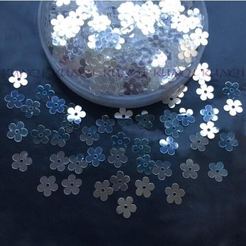 New!! 50g 7mm Crystal Transparent Flower Flat Loose Sequin Sewing,Wedding Confetti Craft,Kids DIY Garment Accessory