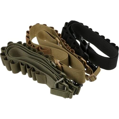 Hunting Tactical Bandolier Shooters Shot gun Shell Pouch 15 extra Shot gun shells Ammo Cartridge Stock Holder Gun Accessories