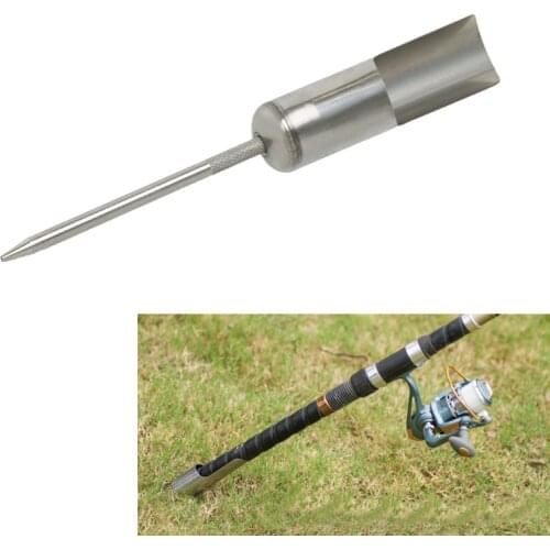 OOTDTY Fishing Accessories Adjustable Stainless Steel Stand Support Rod Pole Ground Holder Fishing Kit Tool