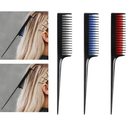 Plastic One-way Sectioning Weave Highlighting Foiling Hair Comb Hairdressing Hair Coloring Styling Dyeing Hair Combs Pin Tail