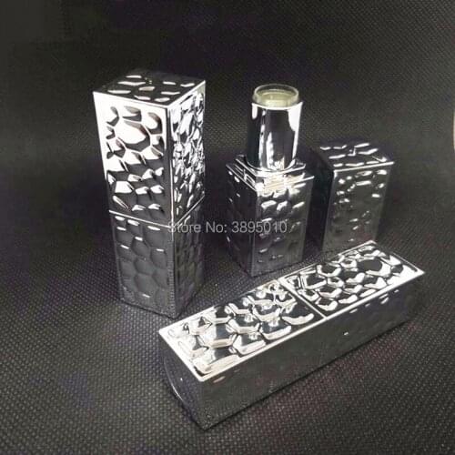Plastic Empty Lip Rouge Subpackage, DIY Elegant silver Square Lipstick Tube, Professional Lip Balm Bottle F468