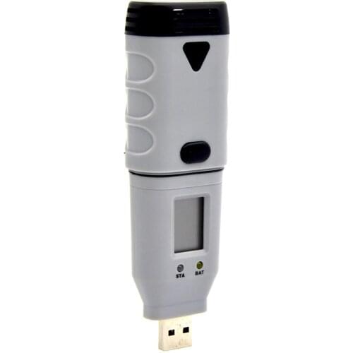 Portable Digital USB LCD 2 Channel Humidity Temperature Data Logger Recorder With Software Measuring Range -35~80°C 0~100%RH