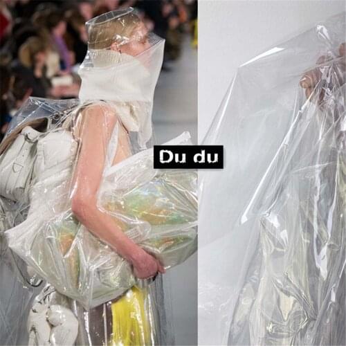 50x137CM Transparent TPU Fabric Raincoat See-through Clothing Bag Waterproof Fabric Creative Waterproof Film Fabric DIY