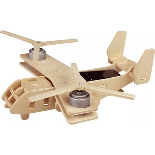 Robotime 3D Solar Powered V22 Airplane Wooden Puzzle P310