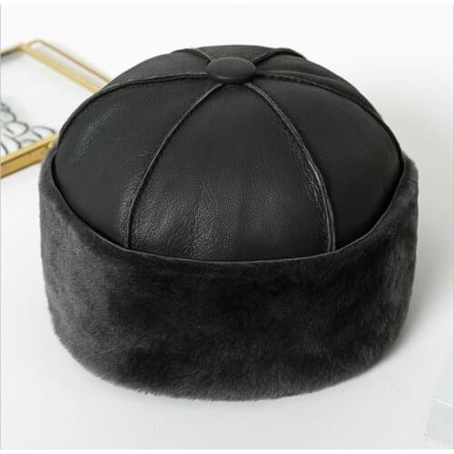 LUXURY 2021 Winter Man Women Top Real Wool Fur Bomber Hat Genuine Sheepskin Head Warm Black Brown Caps Best Gift Gorras