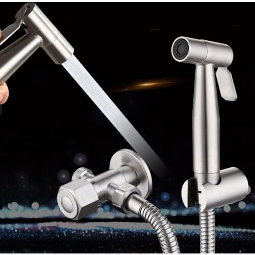 Handheld Toilet Bidet Faucet Sprayer Stainless Steel Bathroom Bidet Spraye Gun Set Portable Toilet Self Cleaning Shower Head
