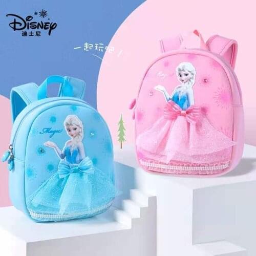Disney Frozen School Bags for Girls Elsa Anna kindergarten backpack suitable Girls 2-6 years super light water proof mochilar