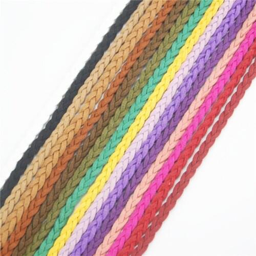 High quality 5meters/lot Faux Suede Leather Braided Beading Cord Rope Thread DIY Accessories 16color for choose ds234