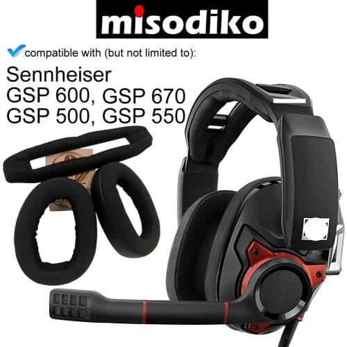 Misodiko Replacement Ear Pads Cushions and Headband Kit- for Sennheiser GSP 670 600 500 550 Gaming Headset, Repair Part Earpads