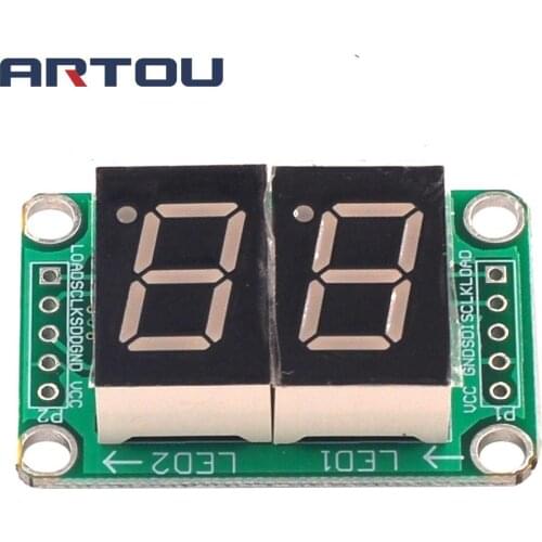 74HC595 Static Driving a 2 Segment Digital Display Module Seamless Can Series 0.5-inch 2-bright Red