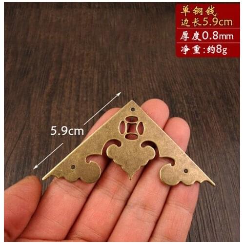 Corner Brackets Chinese style antique copper jewelry box door corner angle copper decorative trim A20