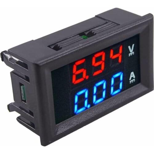 Hoopet DC 100V 10A Voltmeter Ammeter Blue + Red LED Amp Dual Digital Volt Meter Gauge Voltage Current Aquarium Accessory Tool