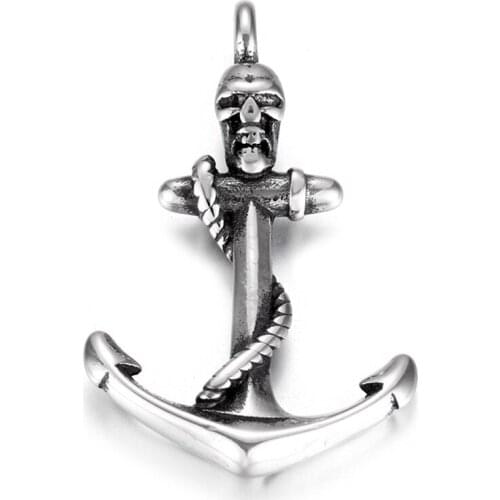 Stainless Steel Anchor Pendant Polished Charms 3.5mm Hole DIY Neckalce Pendants Hook Accessories Jewelry Making Supplies