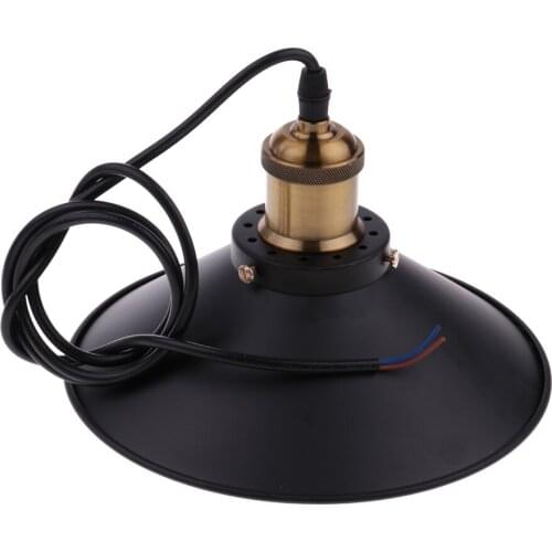 1 x Black Iron Lampshade Retro Industrial Ceiling Pendant Light Fitting