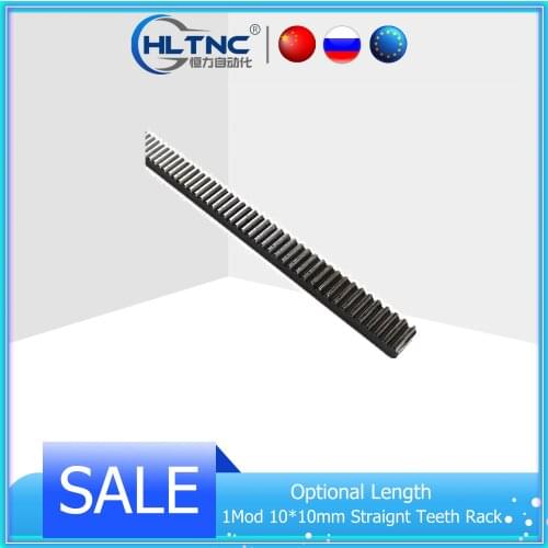 1pcs Mod1 10*10 100mm - 1000mm Micro Straight Worm Gear Rack without Holes for CNC Milling Router Free Shipping