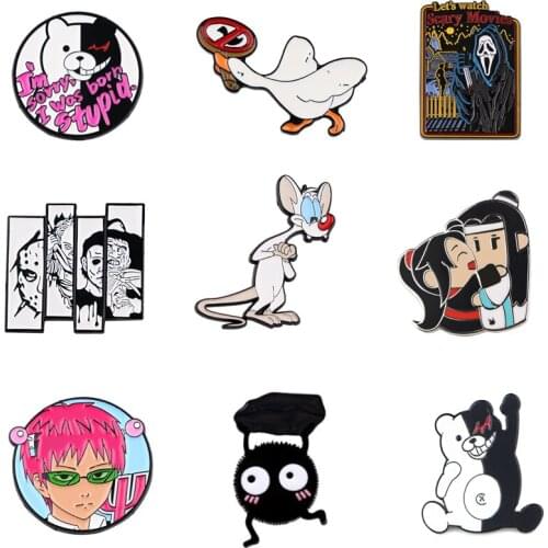 20pcs/lot G2280 Enamel Pin Cartoon Cute Animal Brooch Collection Metal Lapel Pin Badge Brooches for Women Men Jewelry Gifts