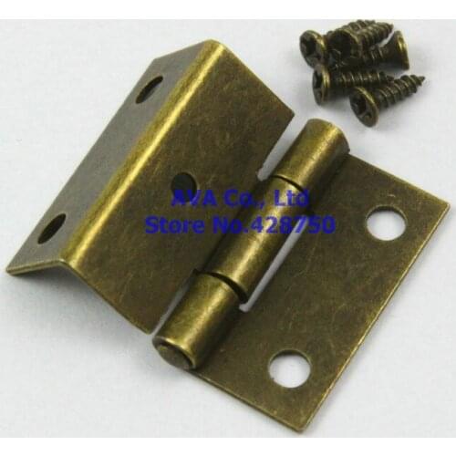 40 Antique Brass Jewelry Box Hinge Small Hinge 25x24mm with Screws