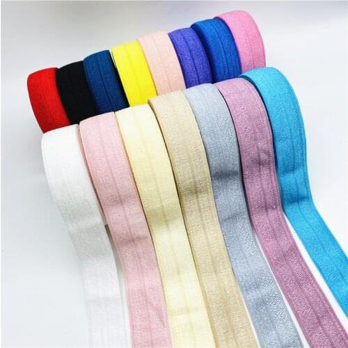 5yards/Lot 20mm Glossy Elastic Ribbon Fold Over Spandex Elastic Band For Sewing Lace Trim Waist Band Garment Accessory