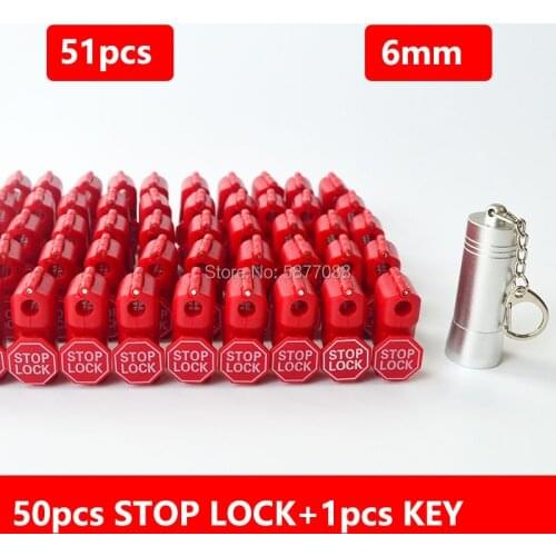 51pcs Stop Lock And Magnetic Key Detacherfor Store Display Security Hook Stoplok Plastic Little Red Hook Lock 6mm