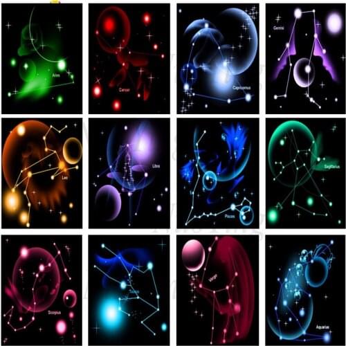5d Diamond Painting Zodiac Constellation Universe Full Diamond Embroidery Rhinestone Cross Stitch Mosaic Home Decoration Gift