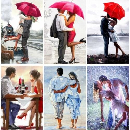 Full Square Diamond Painting 5D DIY Lover Diamond Embroidery Mosaic Portrait Couple Decorations Home Art