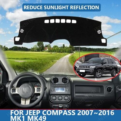 Anti-Slip Anti-UV Mat Dashboard Cover Pad Dashmat Protect Carpet for Jeep Compass 2007~2016 MK1 MK49 Accessories