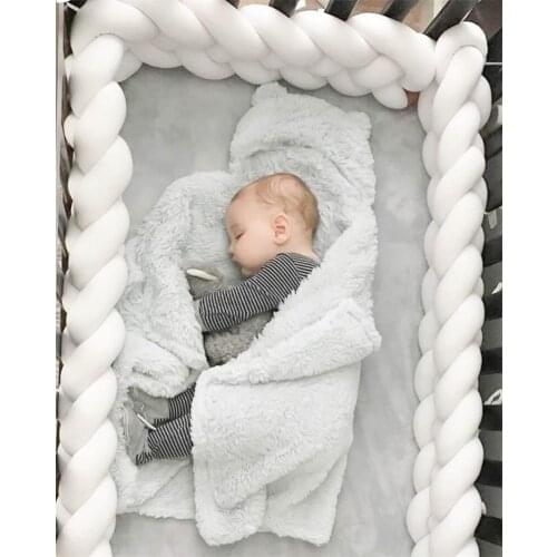 Newest 4 Braids 2 Meter Knot Soft Baby Bed Bumper Crib Sides Newborn Crib Pad Protection Cot Bumpers Bedding for Infant Toddler