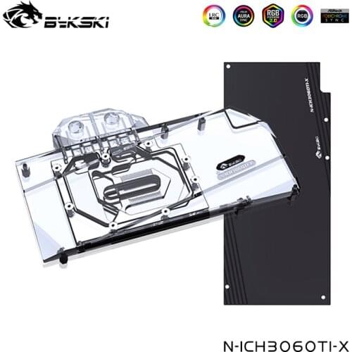 Bykski GPU Water Cooling Block For INNO3D Geforce RTX3060Ti,3060,AX RTX3060 12G X3 GAMING Card Cooler,N-ICH3060TI-X