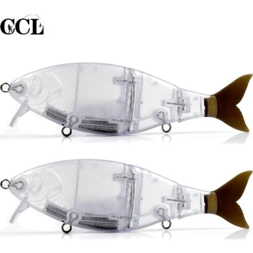 CCLTBA 10pcs / lot Blank Lure 18.5cm 60g Topwater unpainted Jointed Fishing Lures 3 Segments Shad Bait Fishing Tackle