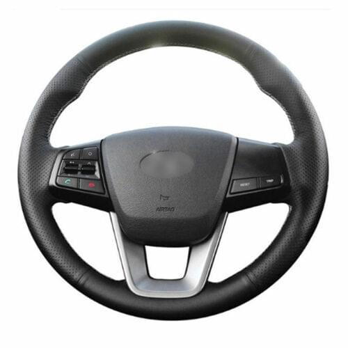 For Hyundai Ix25 2014-2016 Creta 2016 2017 Top Leather Steering Wheel Hand-stitch on Wrap Cover