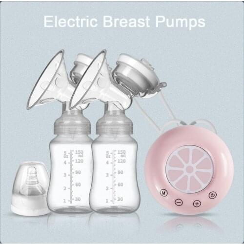 Double Bilateral Electric Breast Pump Milker Suction Large Automatic Massage Postpartum Powerful Breast Pump Hands Free BPA Free