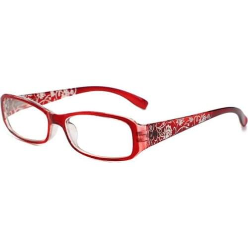 Exquisite Women Reading Glasses PC Full Frame Red Printing Eyewear Legs Design Ladies Presbyopic Eyeglasses 1.0-4.0 R198