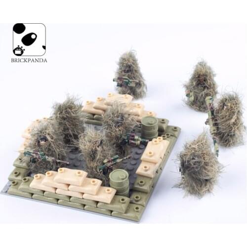 Military Ghillie Suit Building Blocks SWAT Figures Camouflage Weapon Sniper Army Soldier Parts DIY Accessories Bricks Kid Toys