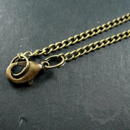 55,70,80cm 2x3mm vintage style antiqued brass bronze necklace chain DIY supplies 1321007