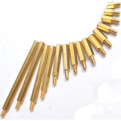 50Pcs M2*L+3mm M2.5/M3*L+6mm Hex head Brass Spacing Screws Threaded Pillar PCB Computer PC Motherboard StandOff Spacer