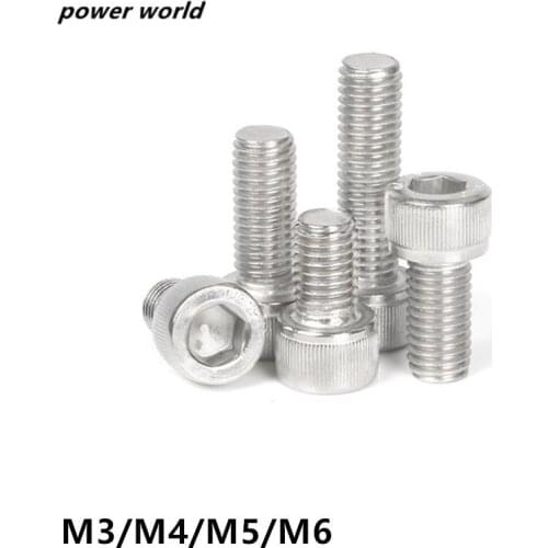 M3/M4/M5/M6 inner hexagon socket screw 304 Stainless Steel Hexagon Socket Cap Head Screws bolt DIN912 Metric Thread