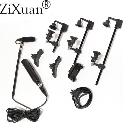 Musical Instrument Microphones with 7 Types Clips for Bass Cello Violin Guitar Flutes Piano Sax Vocal for SHURE 4Pin Adapter