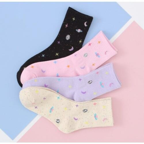 Fashion Stars Designs Pattern Socks Thick Womens Anklets Casual Relaxation Girls Anime Low Tube Ladies Multi Colors