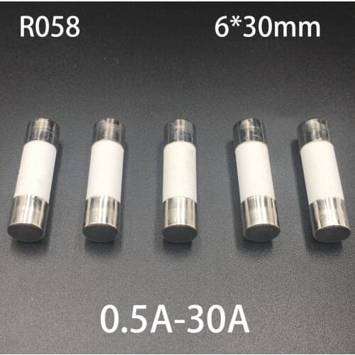 7A 8A 10A 13A RO58 250V 500V 6*30mm 6x30mm BS1362 Multimeter Fast Quick Blow Cylindrical Cap Tube Cartridge Ceramics Fuse Link