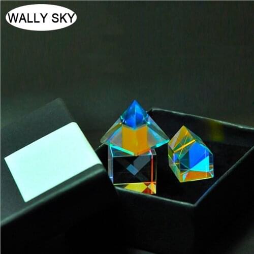 Optics X-cube Set Prism three-piece Pyramid for Photography Look at the Rainbow Prism 20x20mm Student Optical Experiment