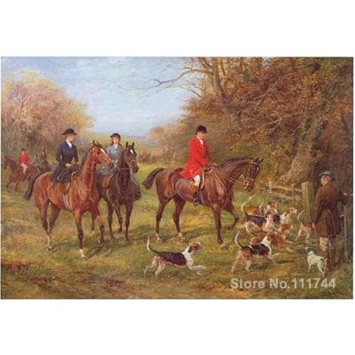Going for Cover Heywood Hardy Oil painting hunting dogs Handmade High quality