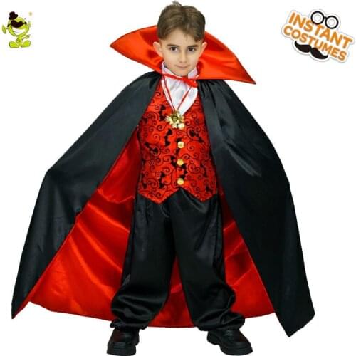 New Vampire Boy Costumes Horror Bloody Fancy Dress Uniform Kids Blood Sucker Child Halloween Cosplay For Children Boys